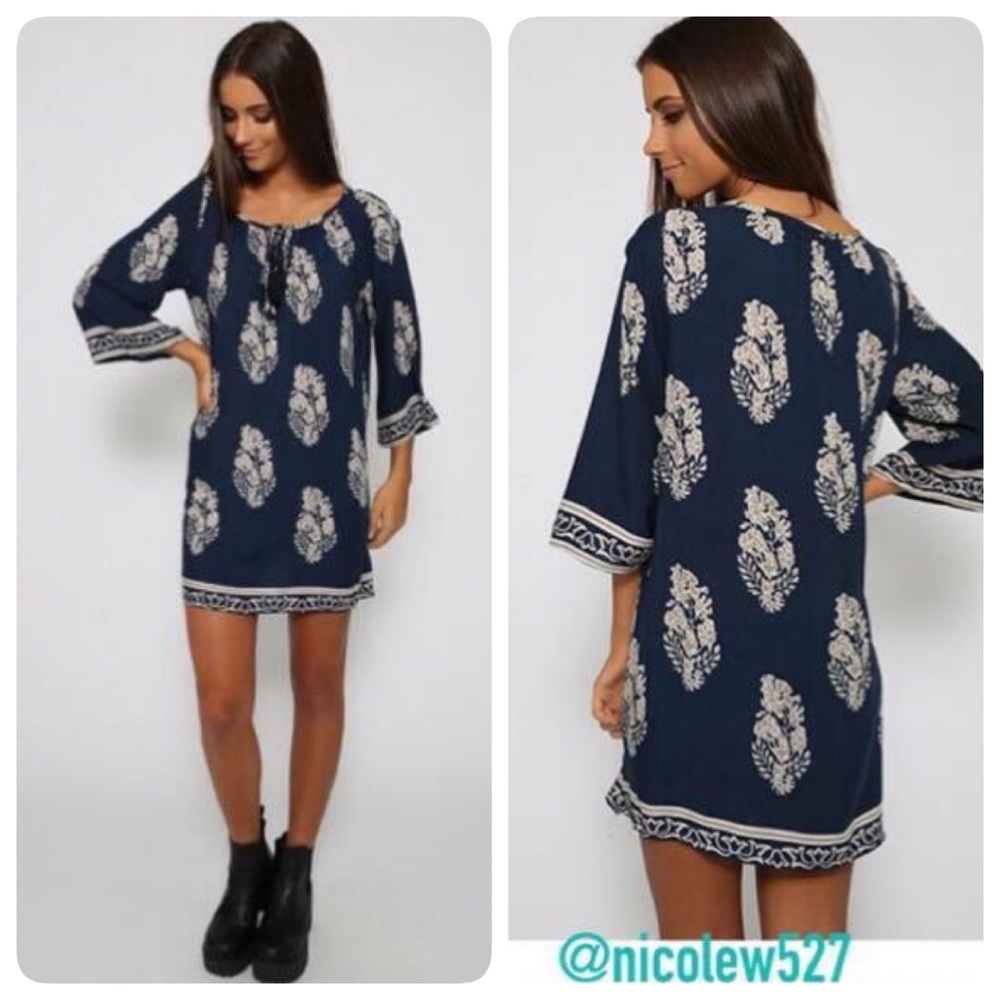 Floral Navy Tunic Dress